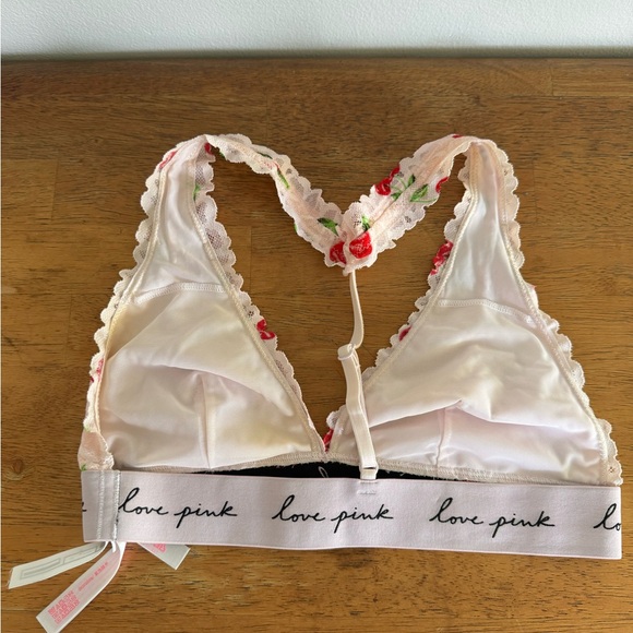 VS Pink Cherry Lace Bralette - Picture 3 of 5